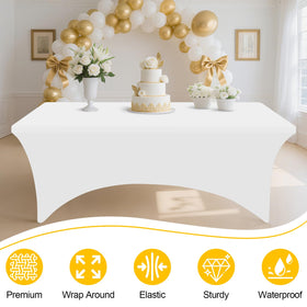 Smiry 6-foot tablecloth aligned with a 72x30x30 inches table.