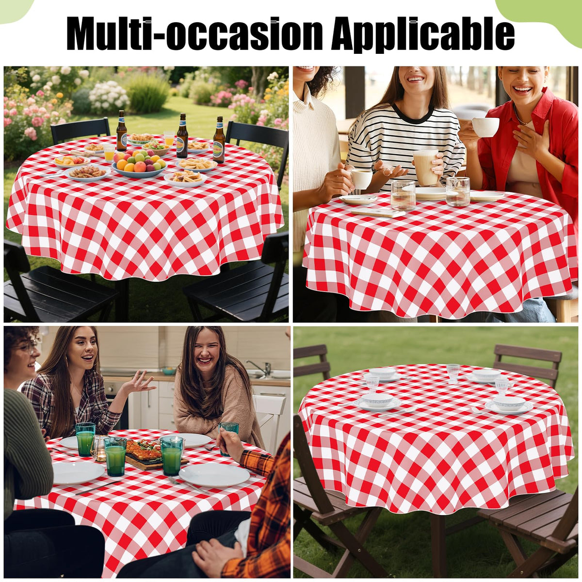 Smiry tablecloth in red and white adds festive look while protecting surfaces