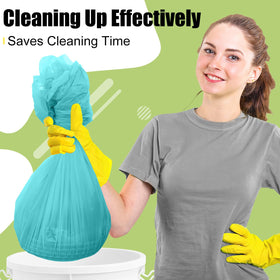 Smiry teal disposable table cloth being wiped clean after use