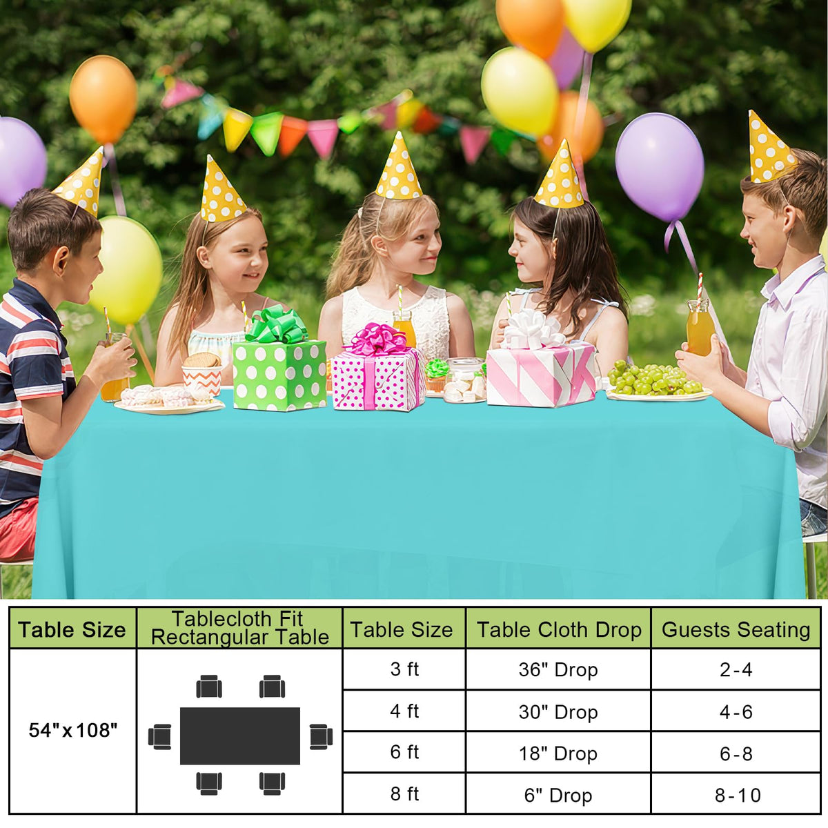 Smiry teal disposable table cloth packaging for six pieces