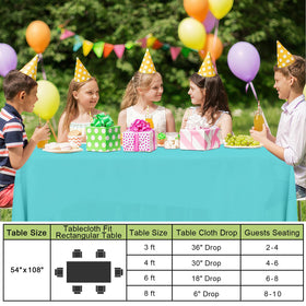 Smiry teal disposable table cloth packaging for six pieces