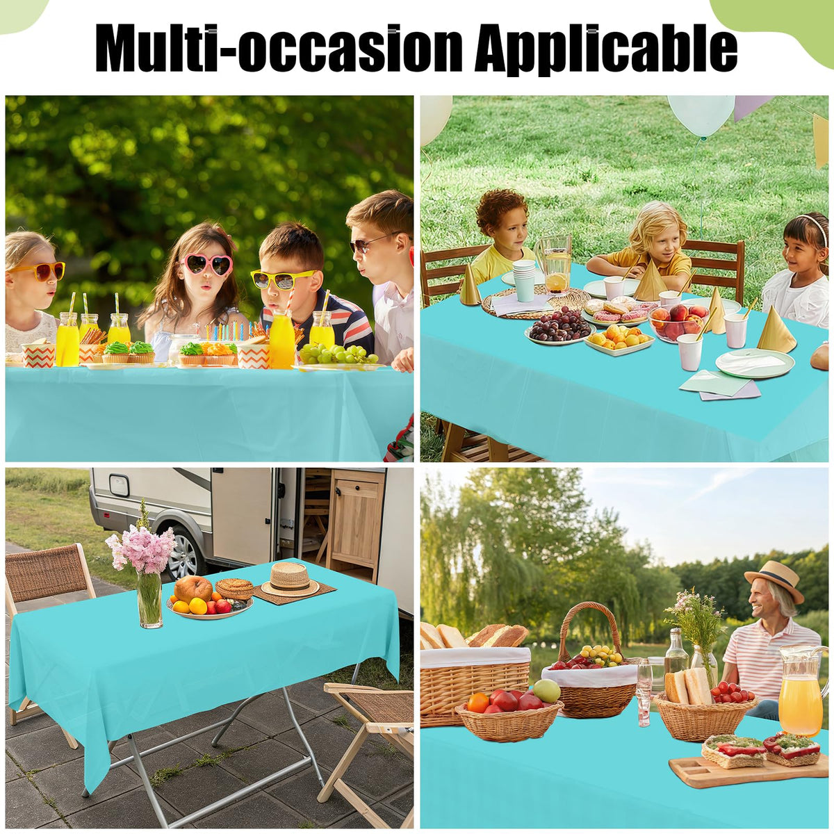 Smiry teal table cloth is portable and easy to carry for events