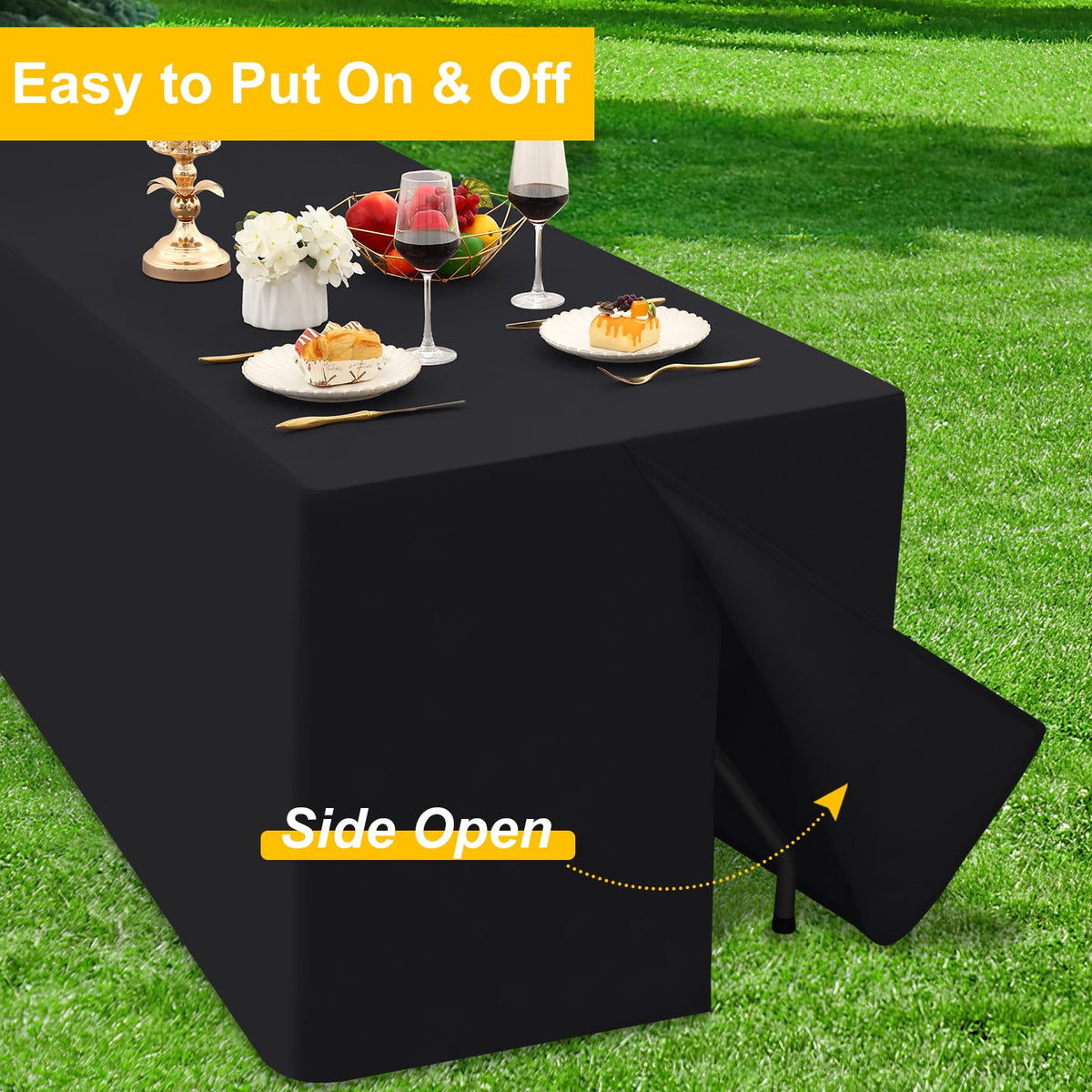 Smiry thick, sturdy material tablecloth resists wrinkles and fading.