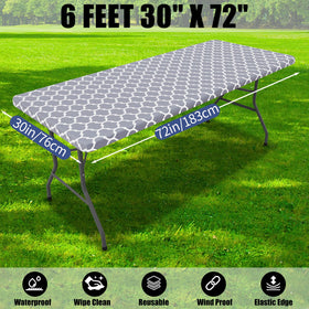 Smiry TPU-backed waterproof surface on 6-foot tablecloth