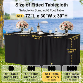 Smiry 6-foot rectangle tablecloth ideal for trade shows and exhibitions.