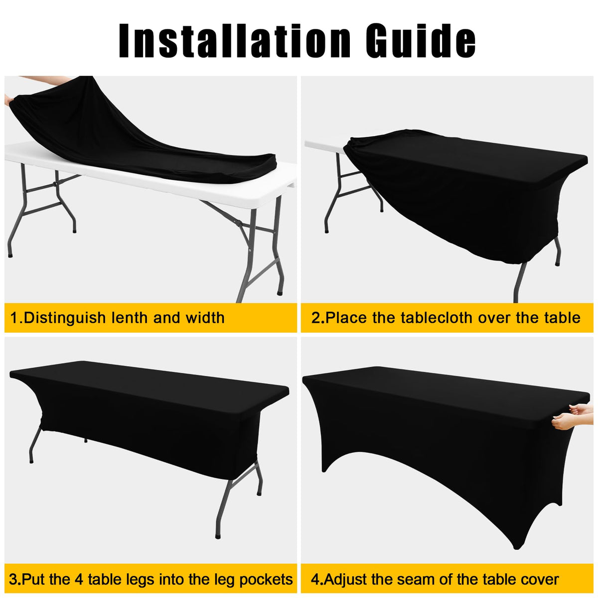 Smiry 96x30x30 inches fits an eight-foot rectangular table