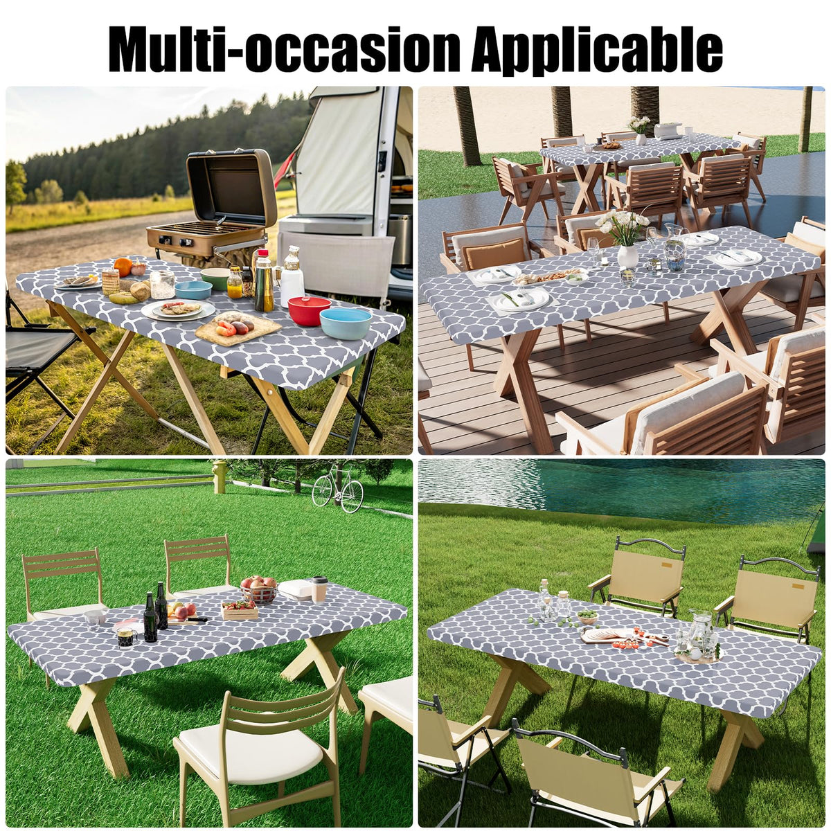 Smiry two-pack coverage for 6-foot tables