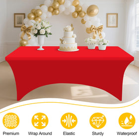 Smiry washable red tablecloth stays wrinkle-free after washing.