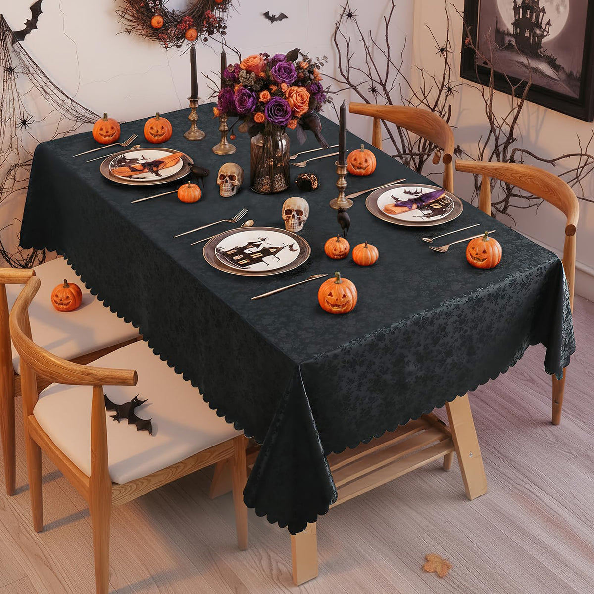 Smiry waterproof tablecloth showing 3-layer polyurethane construction for durable protection.