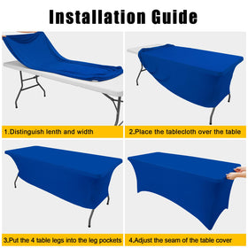 Smiry blue banquet table cover ideal for weddings and receptions.