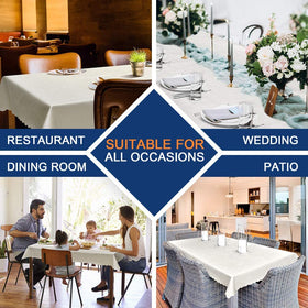 Smiry white tablecloth ideal for holidays and casual dinners.