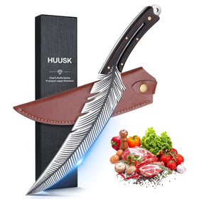 Smith Chu Huusk feather blade shown for precise meat carving and clean cuts.