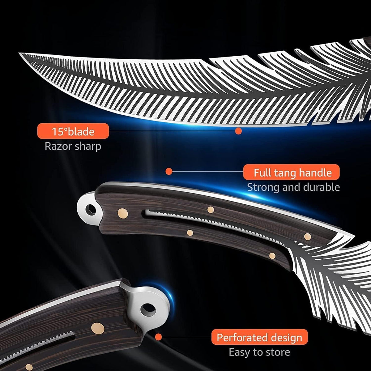 Smith Chu Huusk high-carbon steel blade delivers sharpness and edge retention.