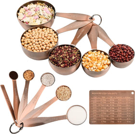 Smithcraft copper finish measuring spoons for small-quantity accuracy.