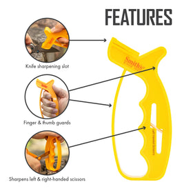 Smith's JIFF-S built-in scissors sharpener inside the handle for precise results.