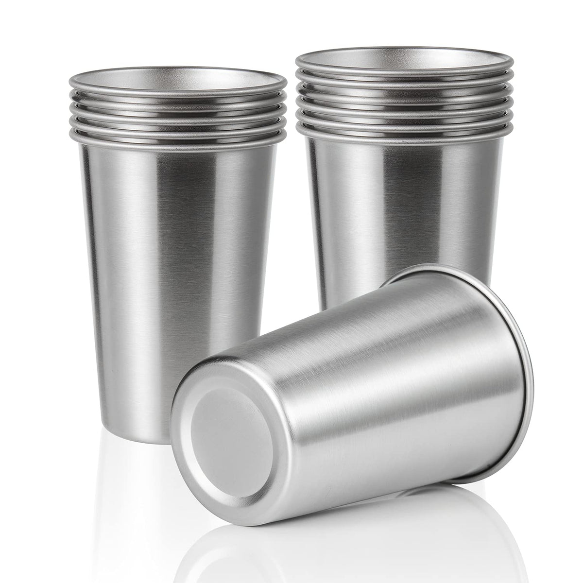 SMLIXE 12-pack 16oz pint cups—durable and reusable for everyday use.