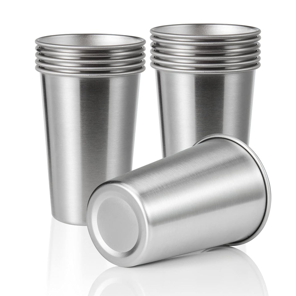 SMLIXE 12-pack 16oz pint cups—durable and reusable for everyday use.