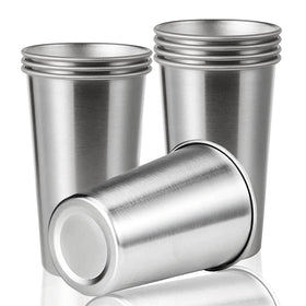SMLIXE 8-pack stainless steel pint cups for durable daily use