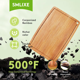 SMLIXE bamboo cutting board 13x9 midsize versatile for meal prep