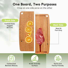 SMLIXE bamboo cutting board dual‑side design for cutting and serving