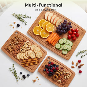 SMLIXE bamboo cutting board holder for organized storage