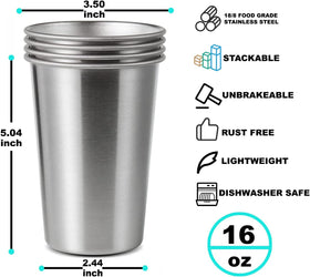 SMLIXE stackable stainless steel pint cups save space and simplify transport.