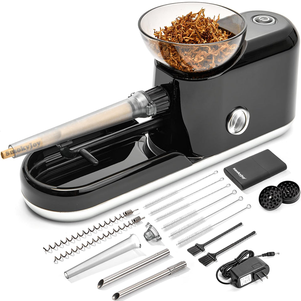 SmokyJoy electric preroll machine demonstrating quick, consistent pre-rolls for home use