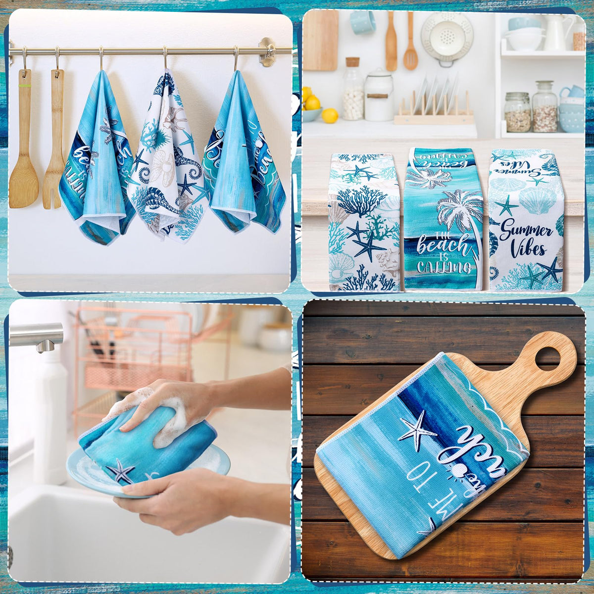 SmoothNovelty coastal towels shown folded for decorative display.