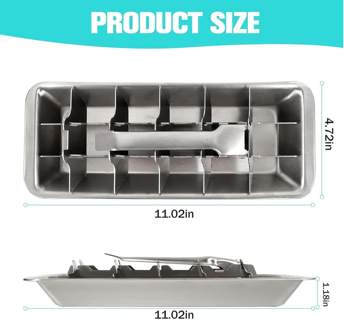 Close-up of Smowfes ice cube tray lever-release handle
