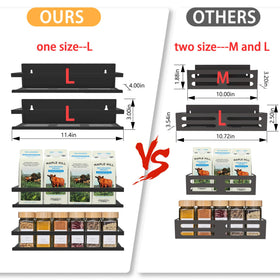 SMRCAD black 4-pack racks with deep shelves for bottles.