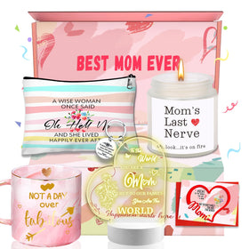 SMSREAMEN Best Mom Ever gift box closeup showing elegant packaging for Mother's Day.