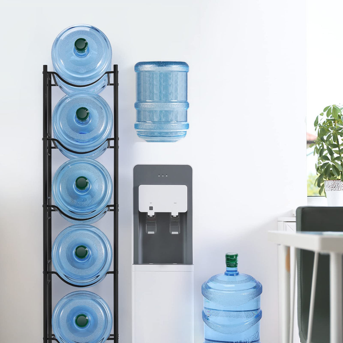 Smusei 5-tier detachable rack, side view showing adjustable tiers for flexible storage