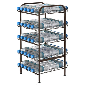 Smusei 5-tier bottle organizer, front view, shows large capacity for water bottles