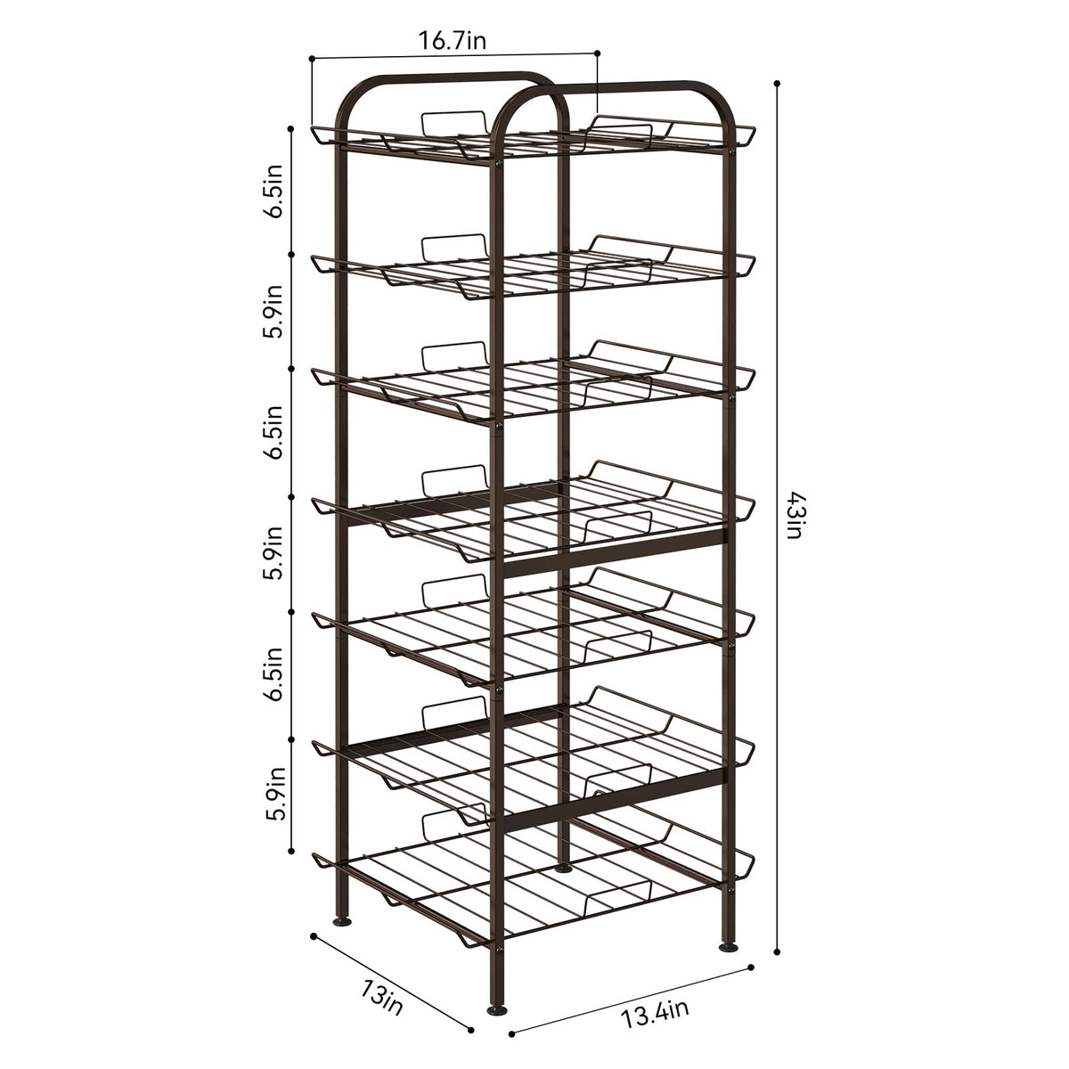smusei bronze vertical bottle rack demonstrates sturdy metal construction for durable pantry storage.
