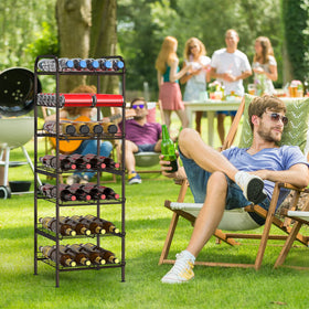 smusei multi-purpose rack for beverages, cans, and bathroom storage in one unit.