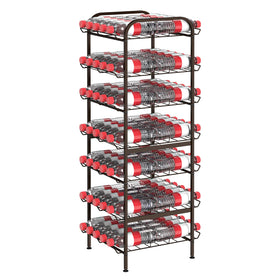 smusei water bottle organizer 7-tier in bronze keeps bottles organized and accessible.
