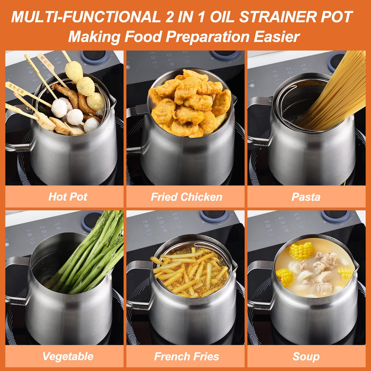 Smwmwon stove-top fryer in camping kitchen ready for quick meals.