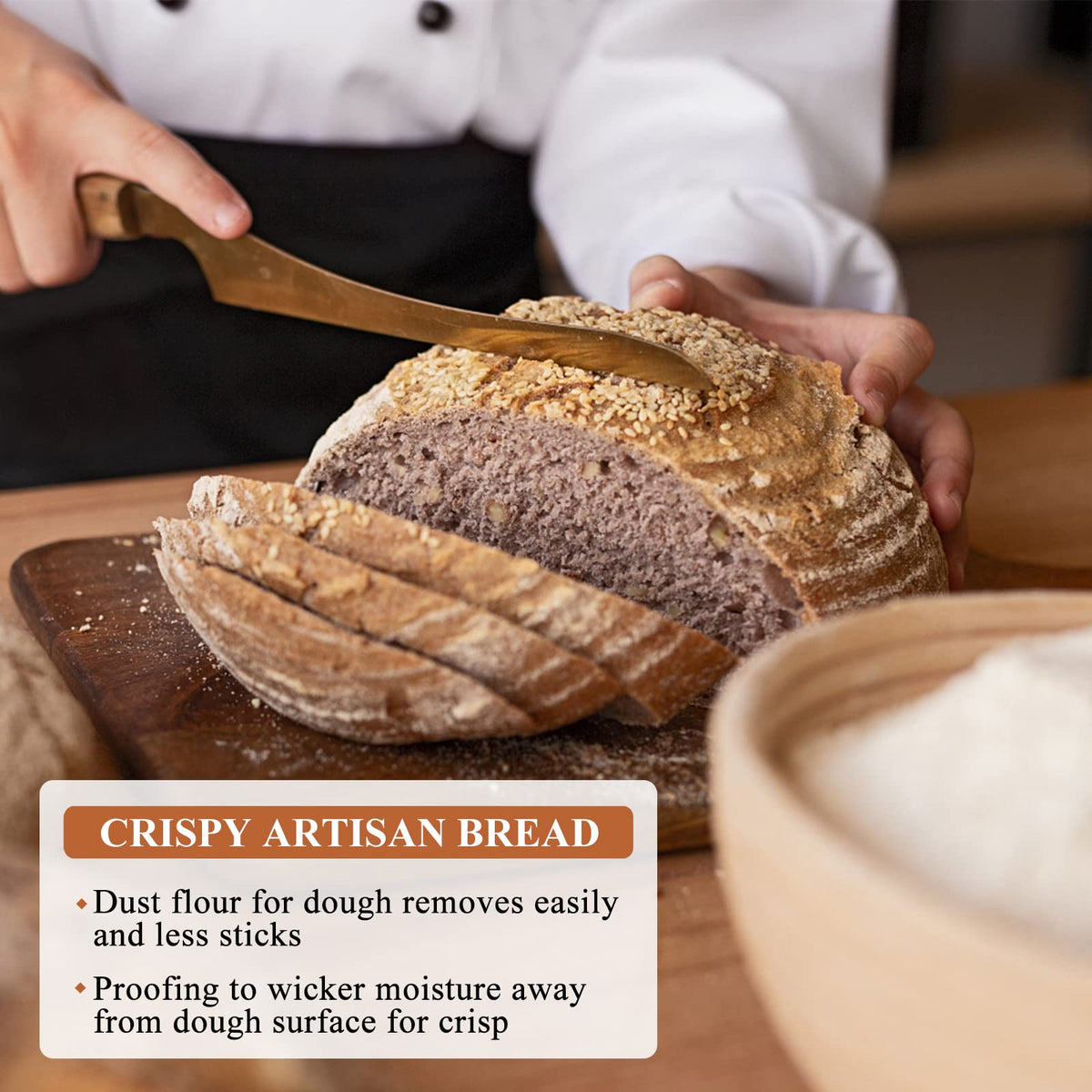 SnailDigit Banneton artisan-bread-shape-support helps maintain dough structure during proofing.