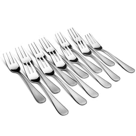 Snamonkia Appetizer small forks 12-piece shiny finish for elegant table presentation.