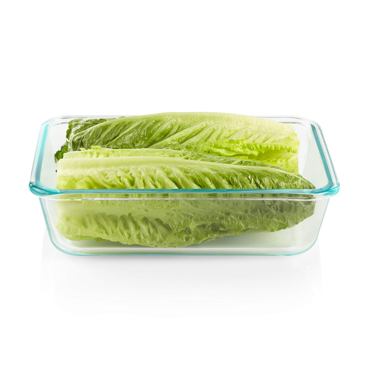 Snapware glass rectangle stored in fridge demonstrating versatile storage and easy organization.