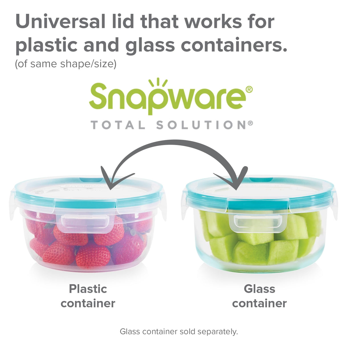 Snapware lid with four locking tabs ensures leak-proof seal