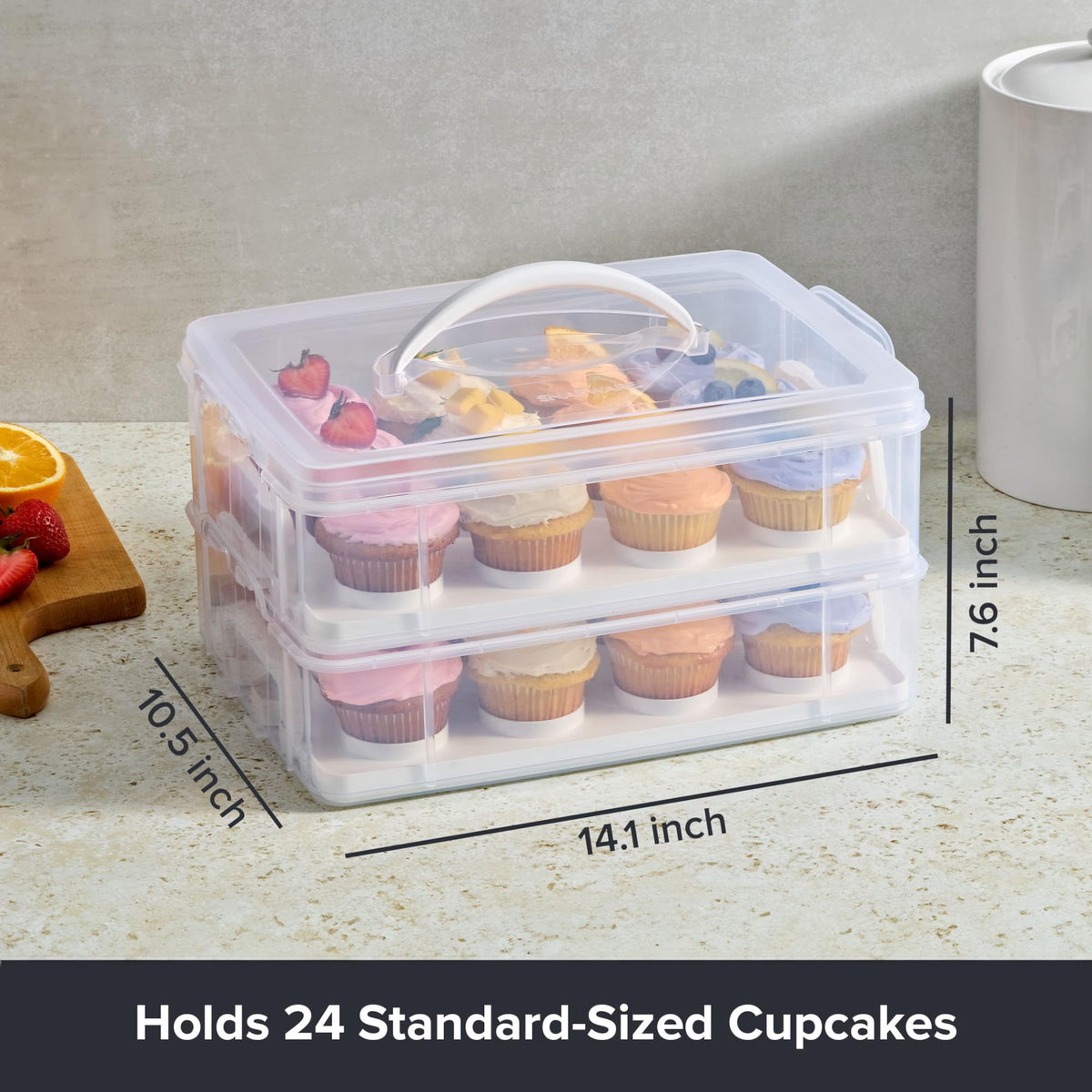 Closeup of Snapware lid and handle showing secure closure
