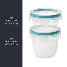 Snapware 2-cup round container with lid highlights stackable, space-saving storage