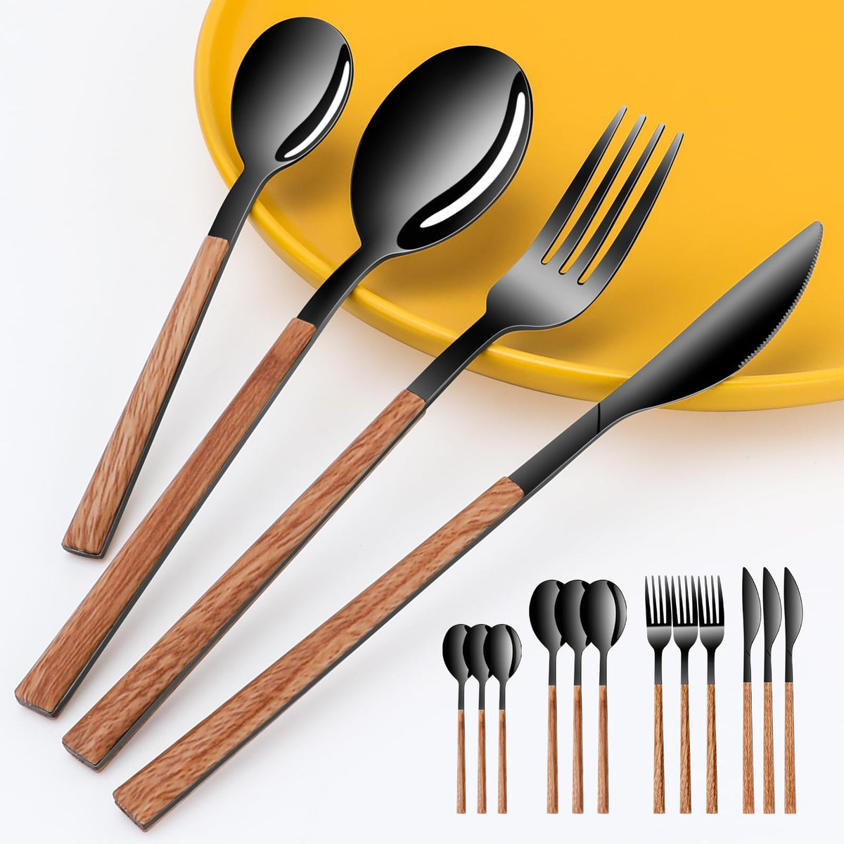 SNBNX stainless steel flatware set for 4 ready for family meals