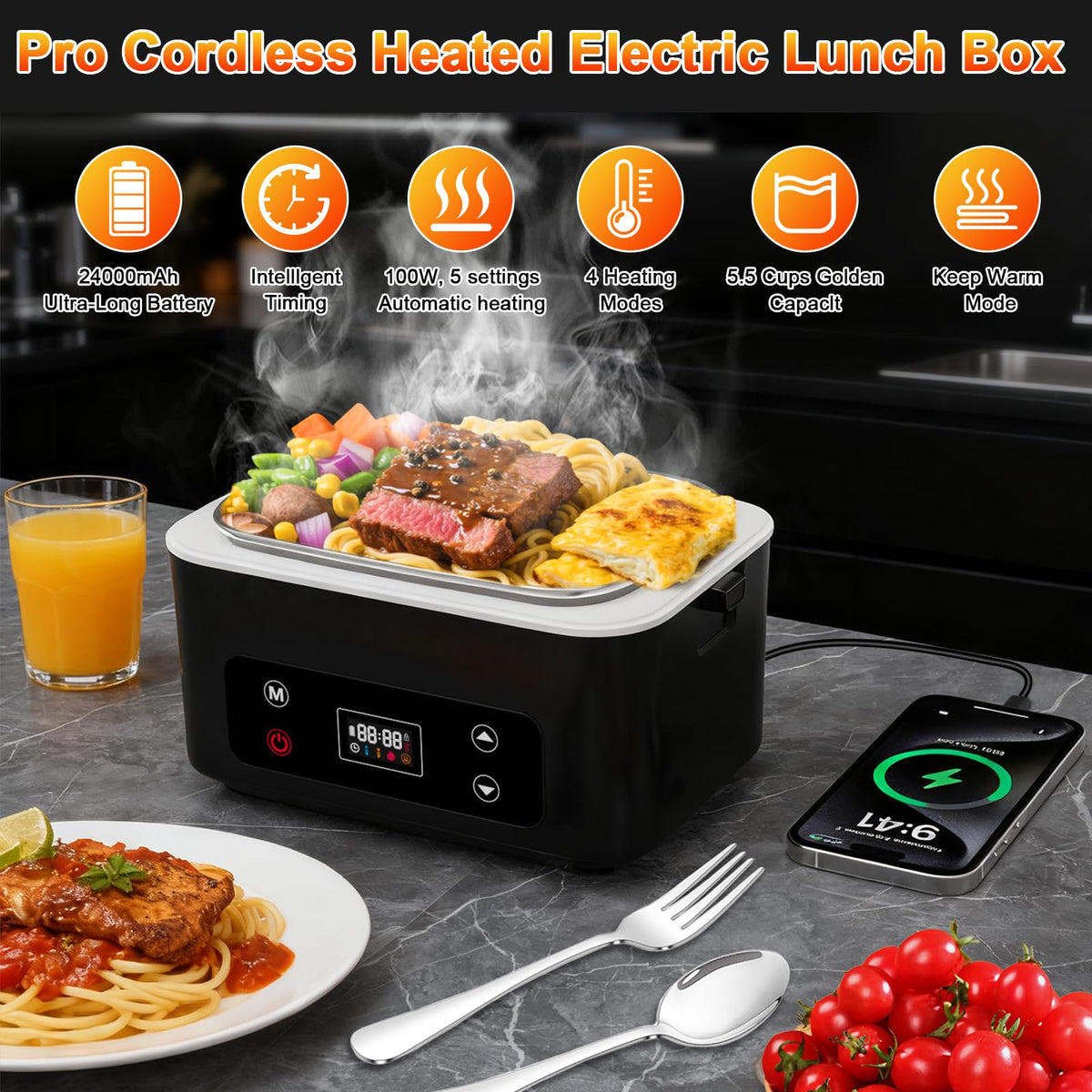 SNIFITAR lunch box demonstrates five sided heating for even warmth