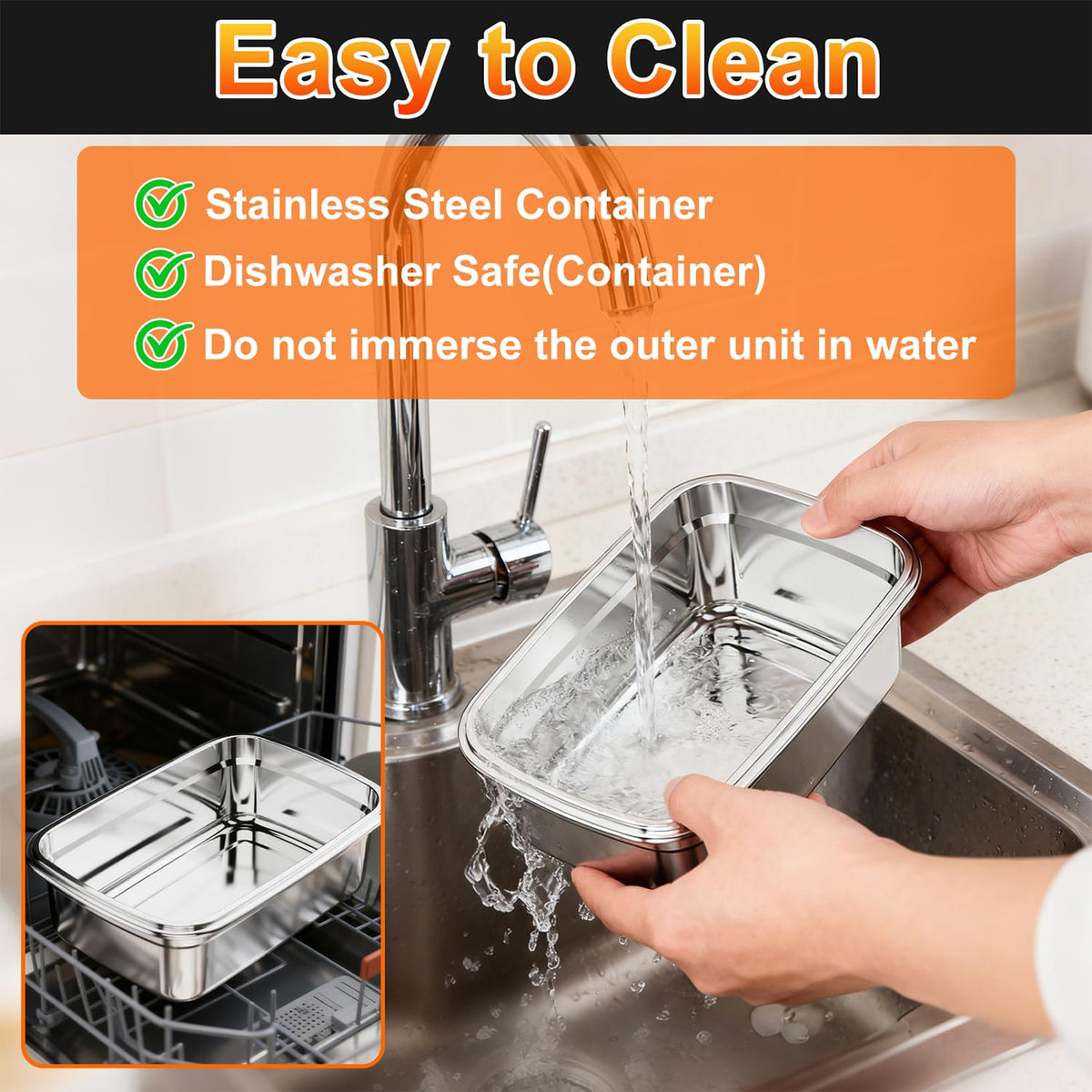 SNIFITAR stainless steel container and lid ensuring durable safe heating