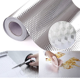 Snkxu kitchen wallpaper oil-proof backsplash foil protects walls from splashes.