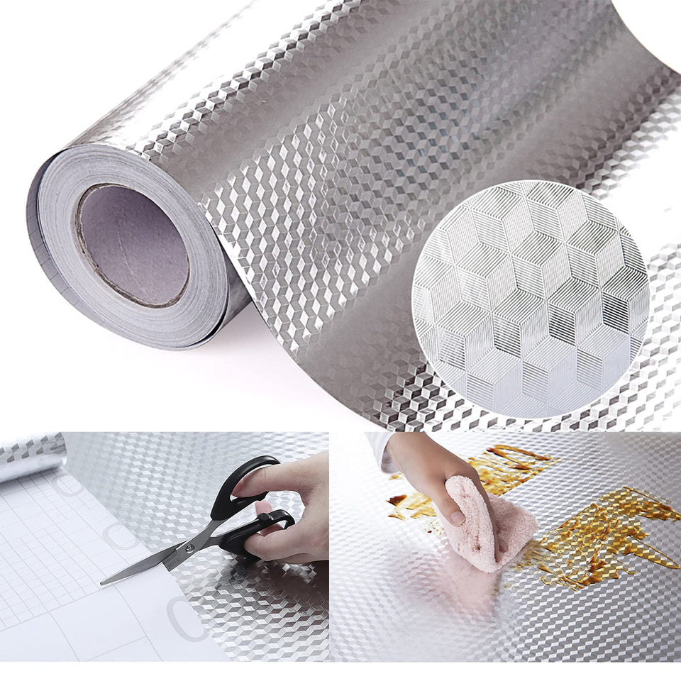 Snkxu kitchen wallpaper oil-proof backsplash foil protects walls from splashes.