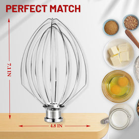 Dishwasher-safe SnnyNyx K5A 6-wire whip attachment for quick cleanup