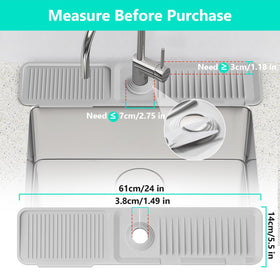 Snoquir longer faucet mat silicone surface stays easy to clean.